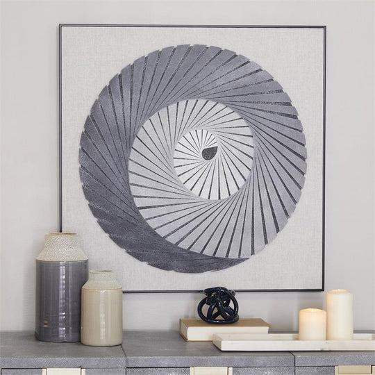 Spiral 3D Geometric Square Shadow Box, 32"