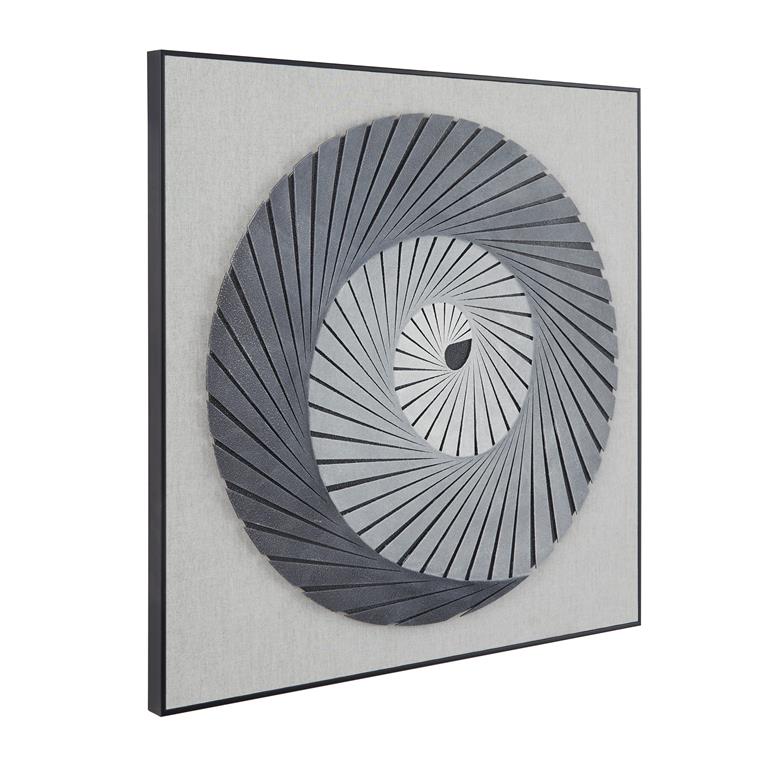 Spiral 3D Geometric Square Shadow Box, 32"