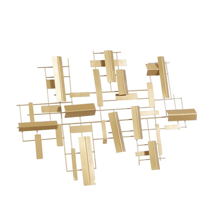 Geometric Metal Grid Wall Decor Set