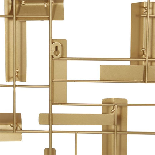 Geometric Metal Grid Wall Decor Set