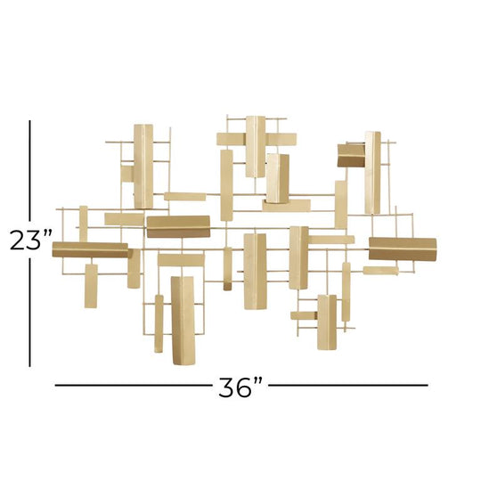 Geometric Metal Grid Wall Decor Set