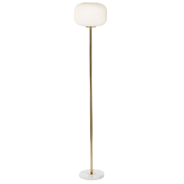 Frosted Glass Floor Lamp with Marble Base