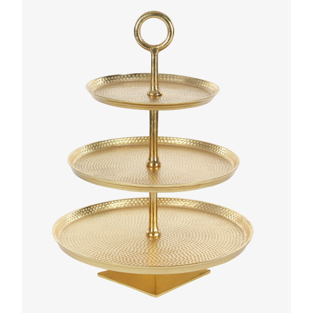 Gold Tiered 3 Level Cake Stand, 17"