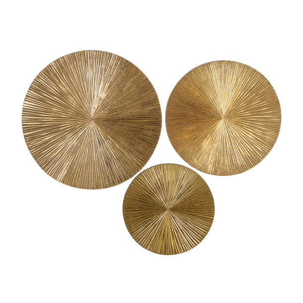 Radial Wooden Carved Plate Wall Decor Set