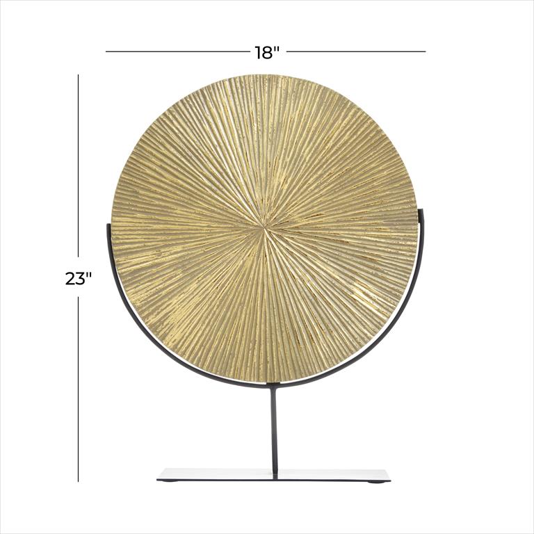 Starburst Carved Wooden Sculpture with Stand