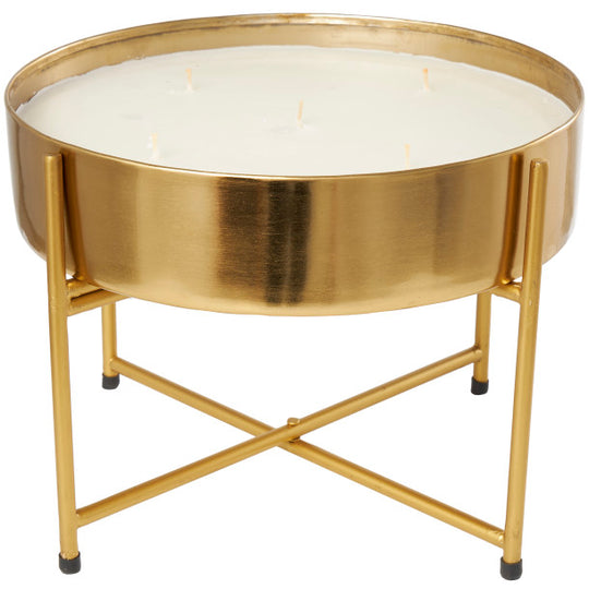 XL 5 Wick Scented Candle in Metal Bowl on Stand, 110 oz
