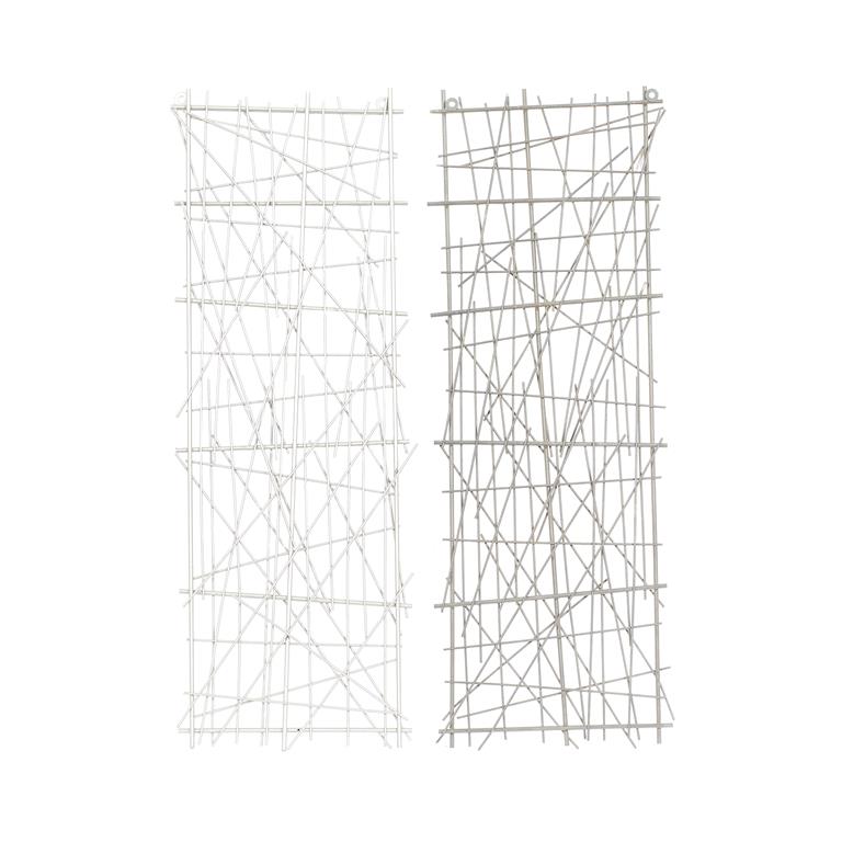 Gold and Silver Tall Pick Up Sticks Geometric Wall Panels Set