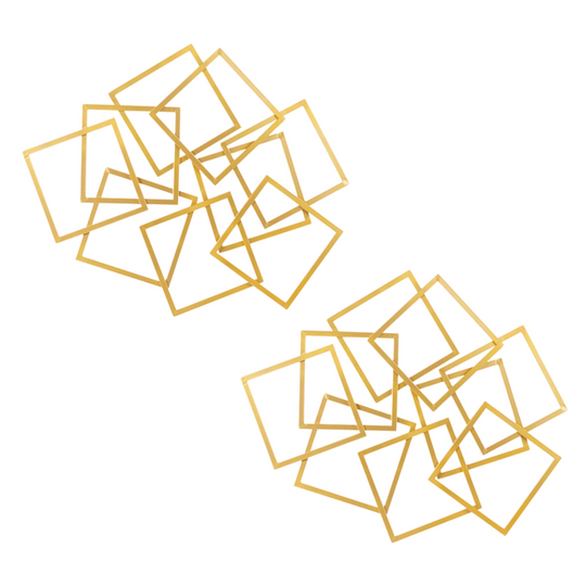 Layered Metal Squares Geometric Wall Decor Set, 45"x 37"
