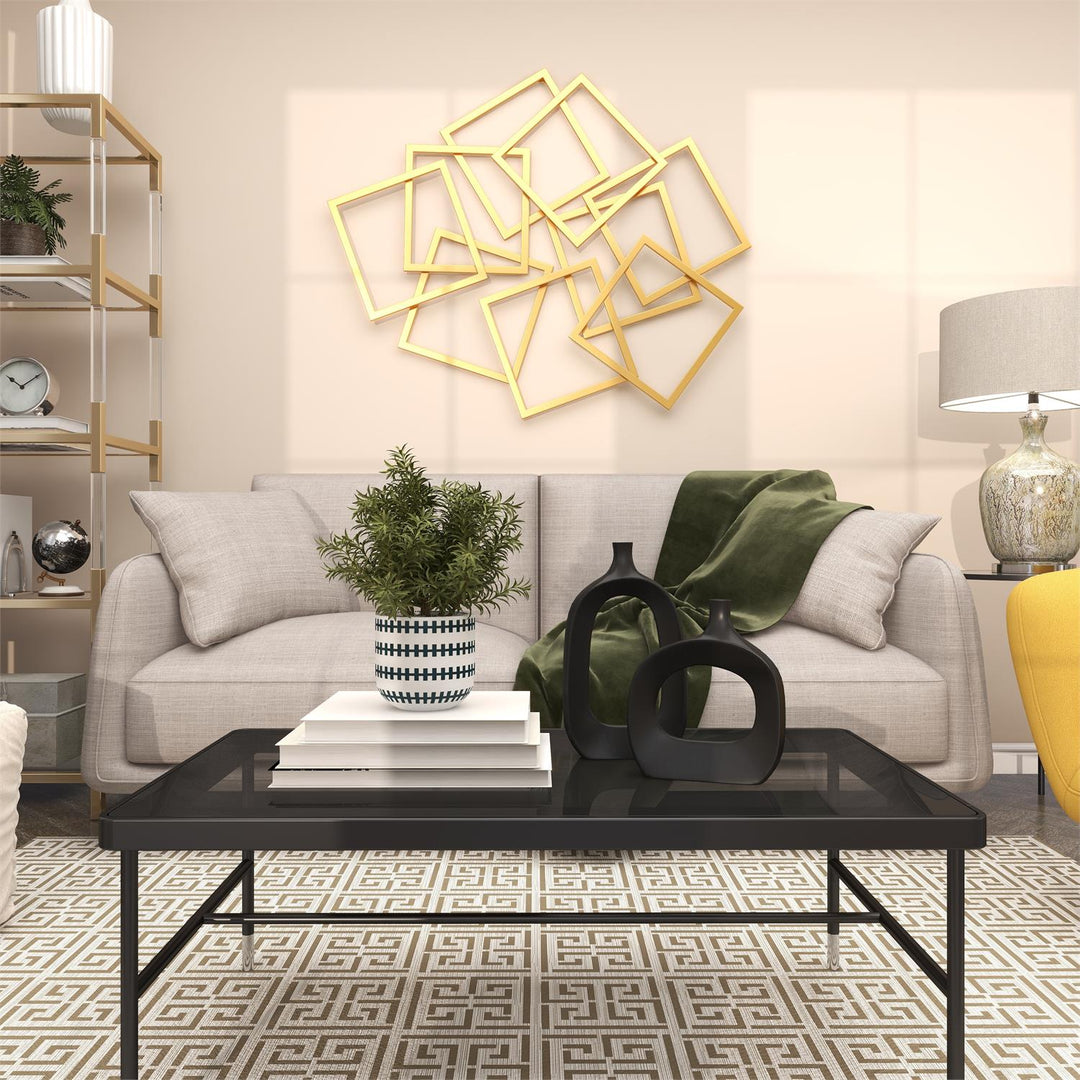 Layered Metal Squares Geometric Wall Decor Set, 45"x 37"