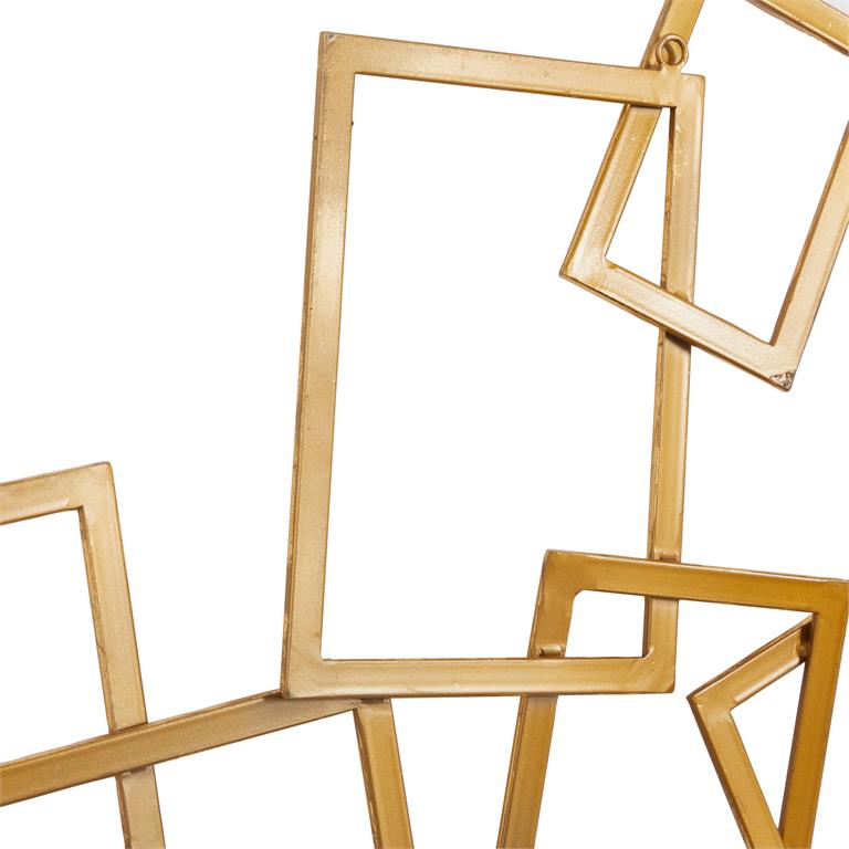 Layered Textured Metal Squares Geometric Wall Decor Set, 30" x 22"