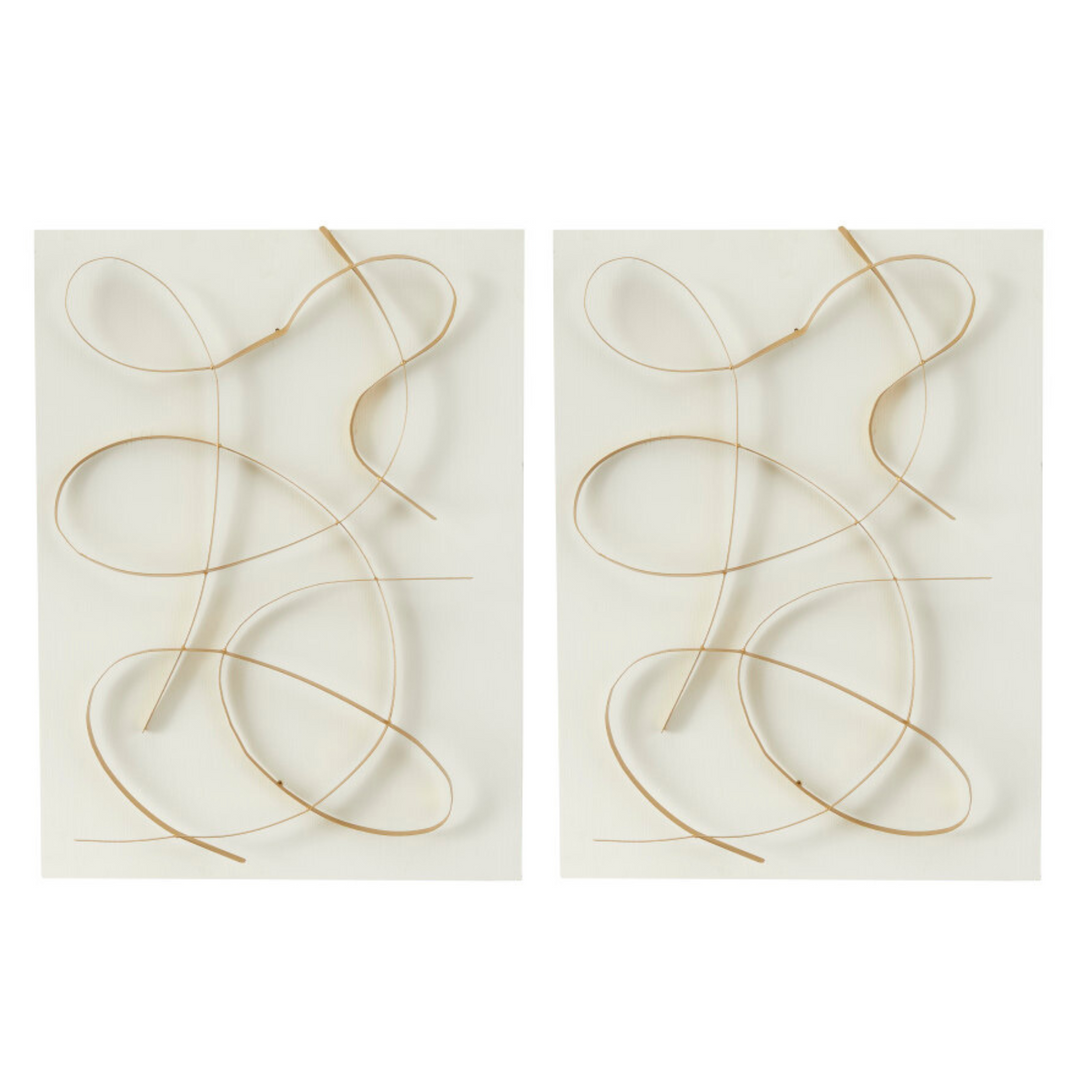 Swirled Metal Ribbons Abstract 3D Wall Decor Set