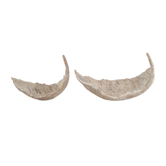 Rustic Textured Leaves Decorative Bowl Set