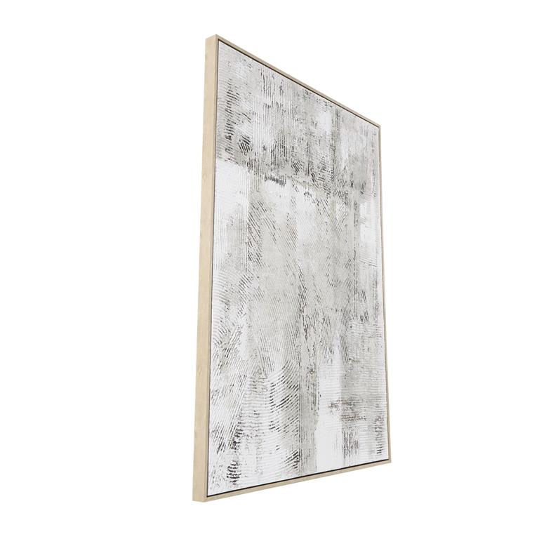 Distressed Abstract Textured Wall Art with Light Brown Frame