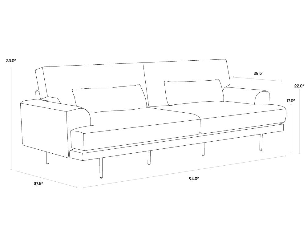 2D product image with detailed dimensions