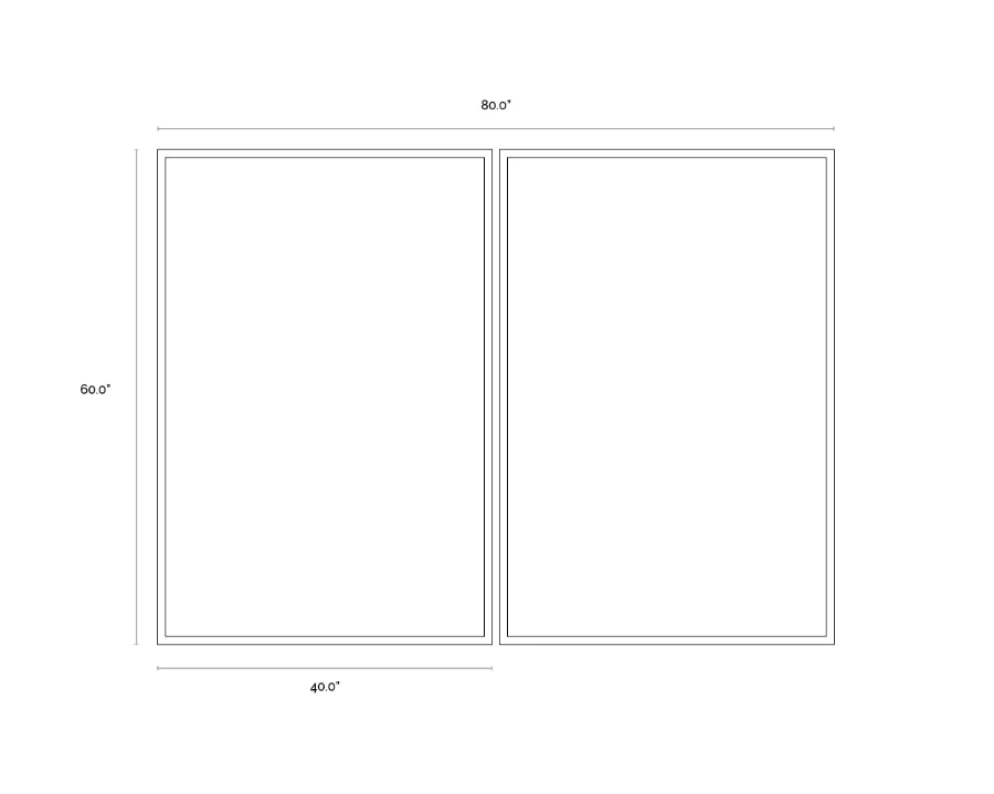 XL Ocean Horizon Wall Art Set with Silver Frame